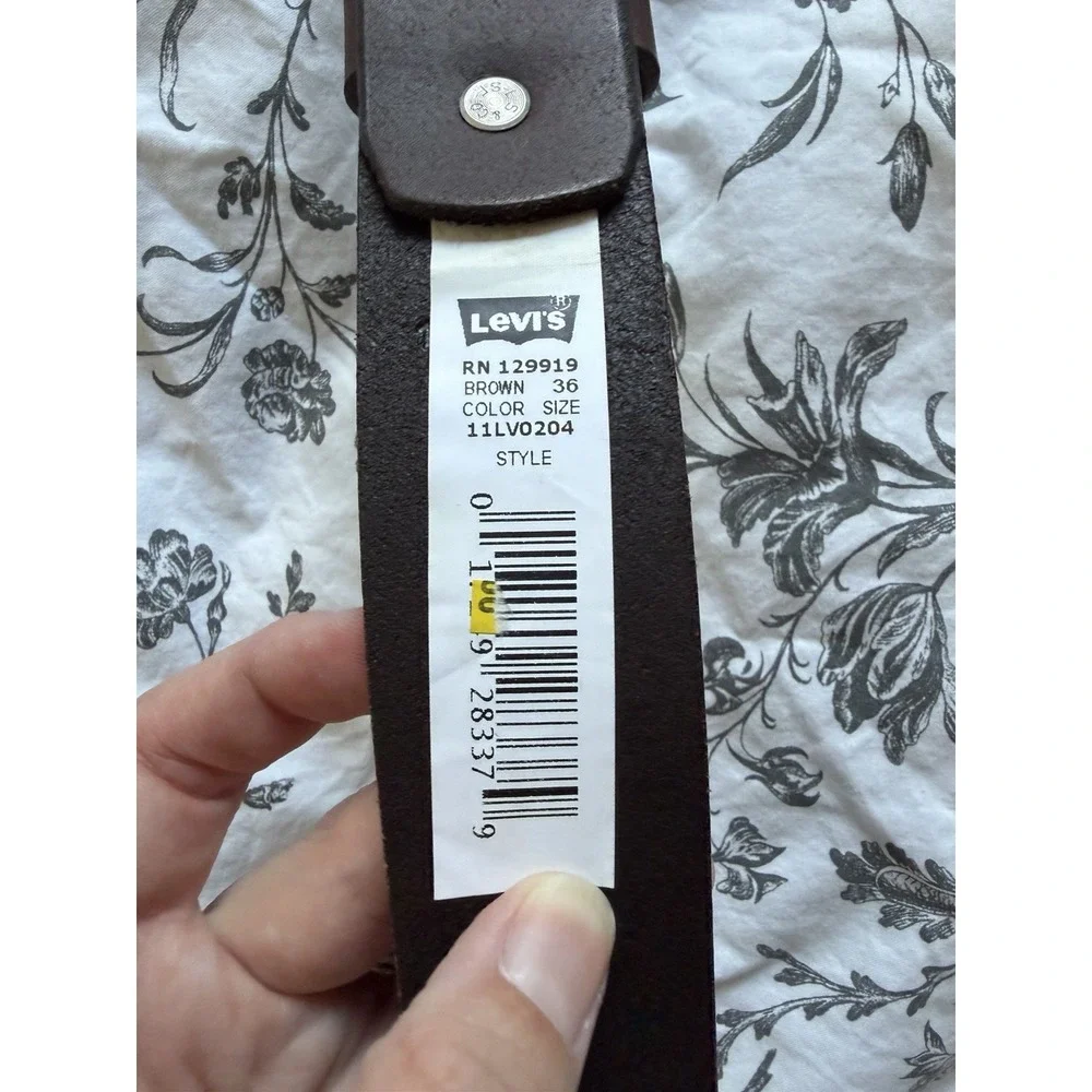 Levi's Denizen Brown Leather Belt 36(M) New With Tags 36/90